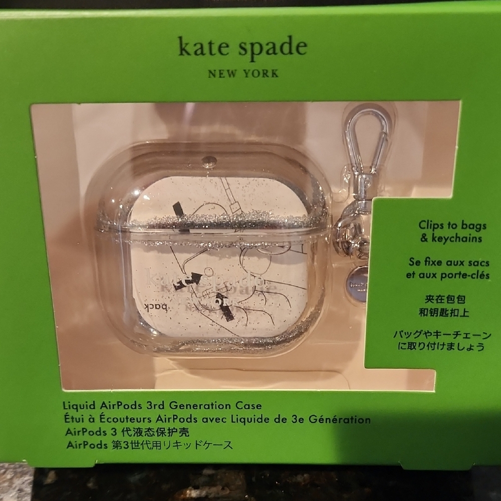 Kate Spade Clear AirPods Case with Silver Accents
